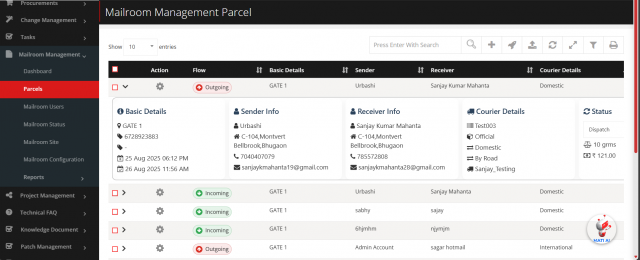 Parcel List parcel_list